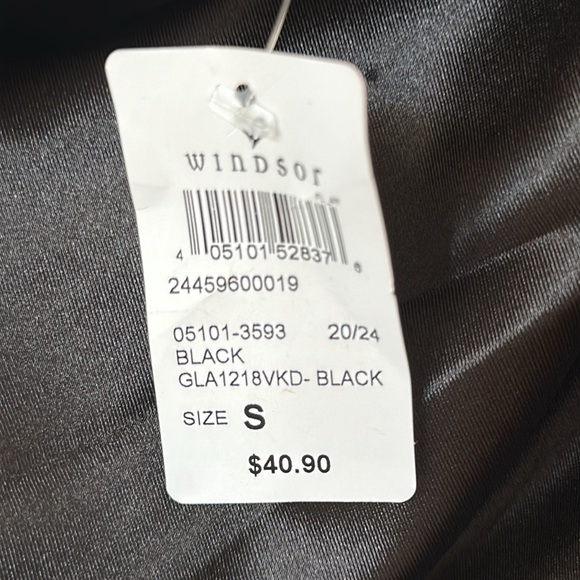 NWT Windsor Black Satin Knit Mid Length Dress - Picture 7 of 8